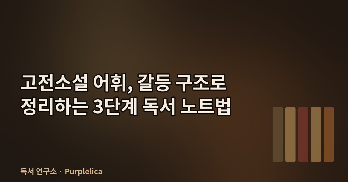 고전소설 어휘, 갈등 구조로 정리하는 3단계 독서 노트법